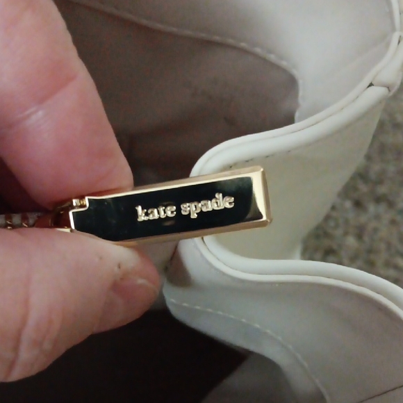 NWT Kate Spade Cream Quilted Tote/Shoulder Bag/ w Purse Charm - Picture 7 of 15